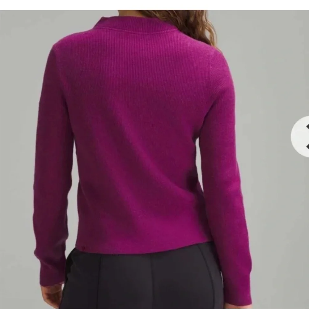 Lululemon Cotton-Blend Mock-Neck Sweater Heathered Wild Berry - Picture 2 of 6